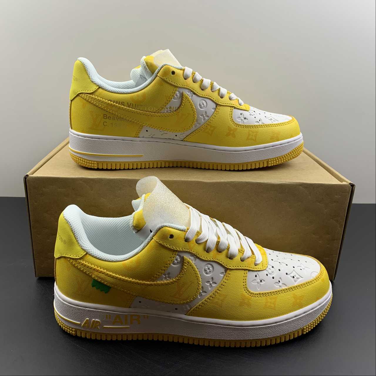 LOUIS VUITTON X AIR FORCE 1 VIRGIL ABLOH YELLOW WHITE – Bjohn Sneakers